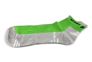 Nízké ponožky SPORT zelená/šedá