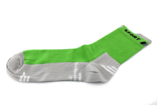  Ponožky tenké SPORT zelená/šedá